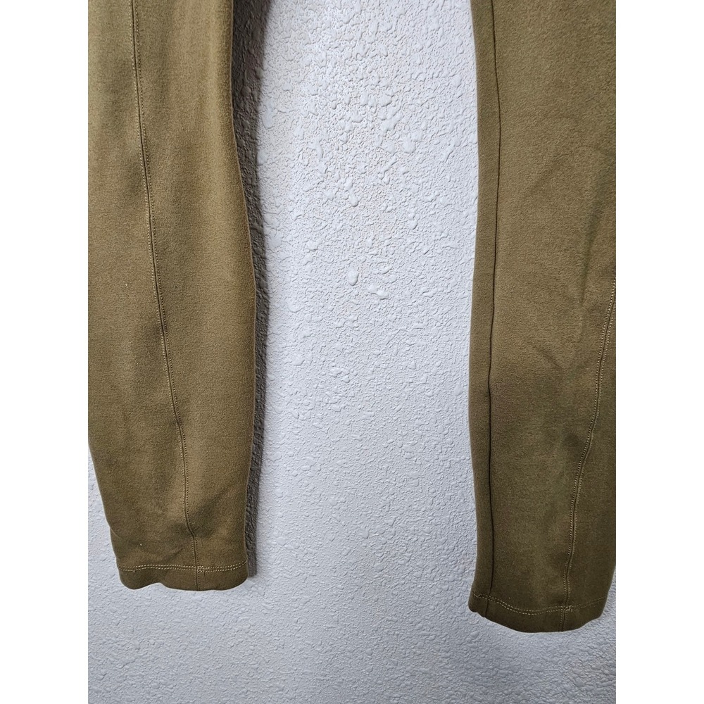 Lysse Womens High Waist Front Seam Leggings Olive Brown Stretch Pants Size M - Picture 8 of 9